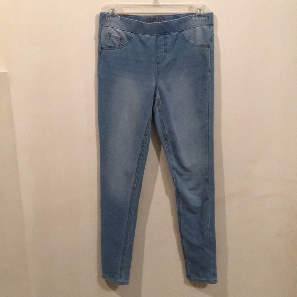 Justice stretchy mid rise jegging pull jeans 14